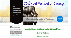 Desktop Screenshot of medievalfestivalofcourage.org